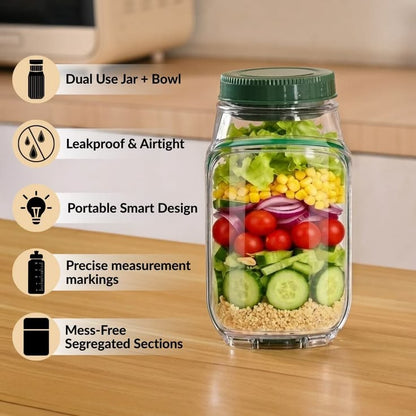 FreshLock Salad Pod Jar – Portable Leakproof Salad Container for Healthy Meals